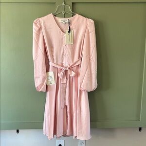 JessaKae Blush Pink V-Neck Dress